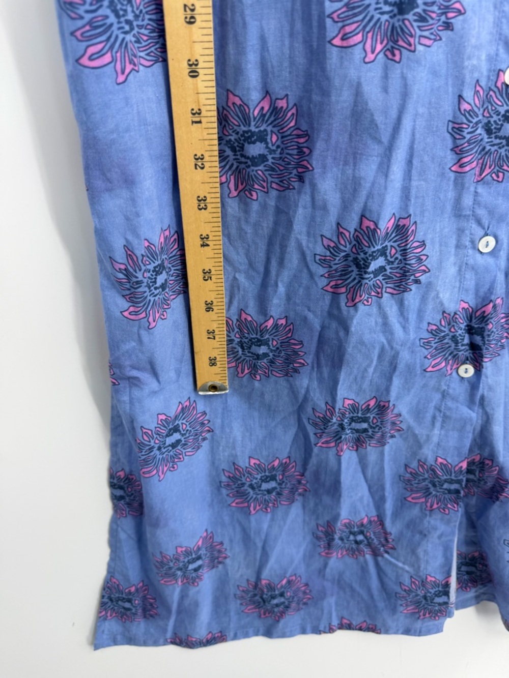 BINDU gaby tunic shirt dress in periwinkle blue pink sz S button front - Picture 9 of 12